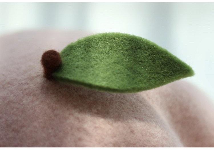 Peach Beret Hat for Women and Kids.