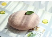 Load image into Gallery viewer, Peach Beret Hat for Women and Kids.