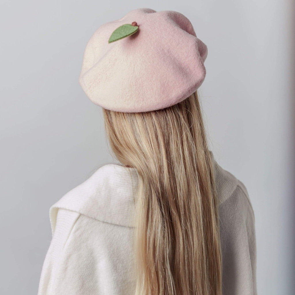 Peach Beret Hat for Women and Kids.