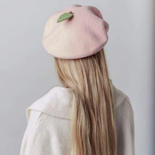 Load image into Gallery viewer, Peach Beret Hat for Women and Kids.