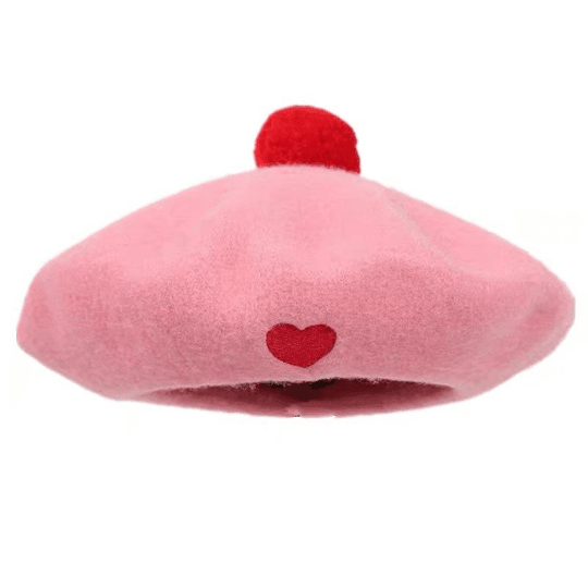Heart Beret Hat for Women and Girls.