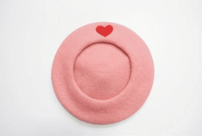 Heart Beret Hat for Women and Girls.