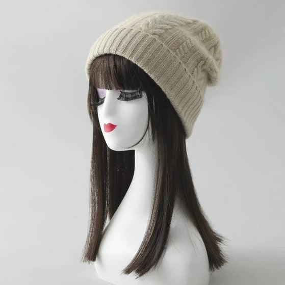 Knitted Slouchy Cashmere Beanie Hat