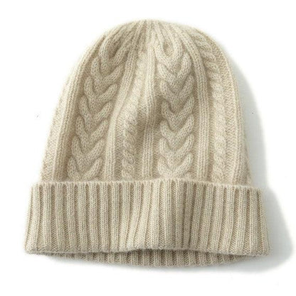 Knitted Slouchy Cashmere Beanie Hat
