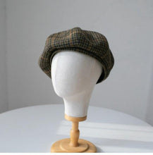 Load image into Gallery viewer, Custom Made 100% Houndstooth Wool Unisex Beret Hat
