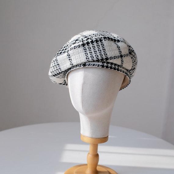 Tweed Fabric Handmade Beret for Women