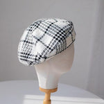Tweed Fabric Handmade Beret for Women - Mspineapplecrafts