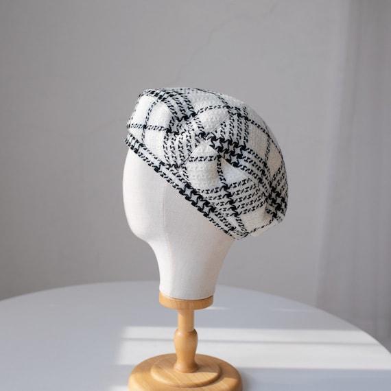 Tweed Fabric Handmade Beret for Women - Mspineapplecrafts