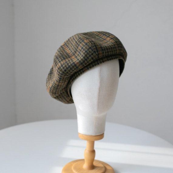 Custom Made 100% Houndstooth Wool Unisex Beret Hat