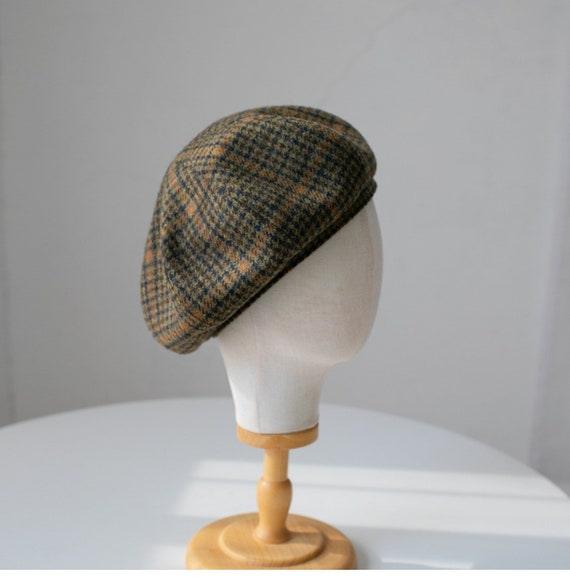 S-XXL Customized 100% Wool Houndstooth Print Unisex Beret Hat - Mspineapplecrafts