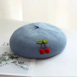 Cherry Beret Hat for Women and Girls.