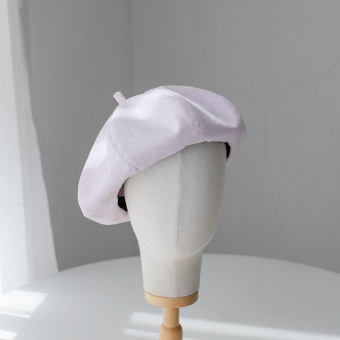 Oversized Spring Summer Solid Colour Linen Beret for Women.