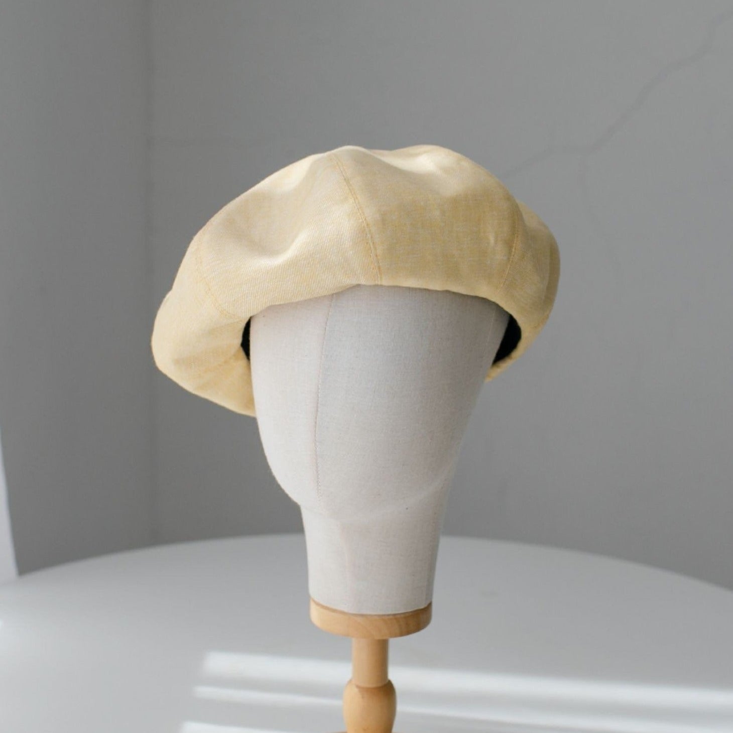 Oversized Spring Summer Solid Colour Linen Beret for Women.