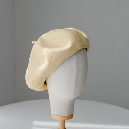 Oversized Spring Summer Solid Colour Linen Beret for Women.
