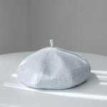 Oversized Spring Summer Solid Colour Linen Beret for Women.