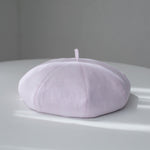 Oversized Spring Summer Solid Colour Linen Beret for Women.