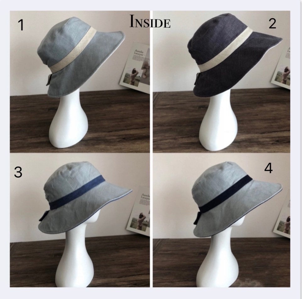 Reversible Pony Tail Sun Hat with Flower Print.
