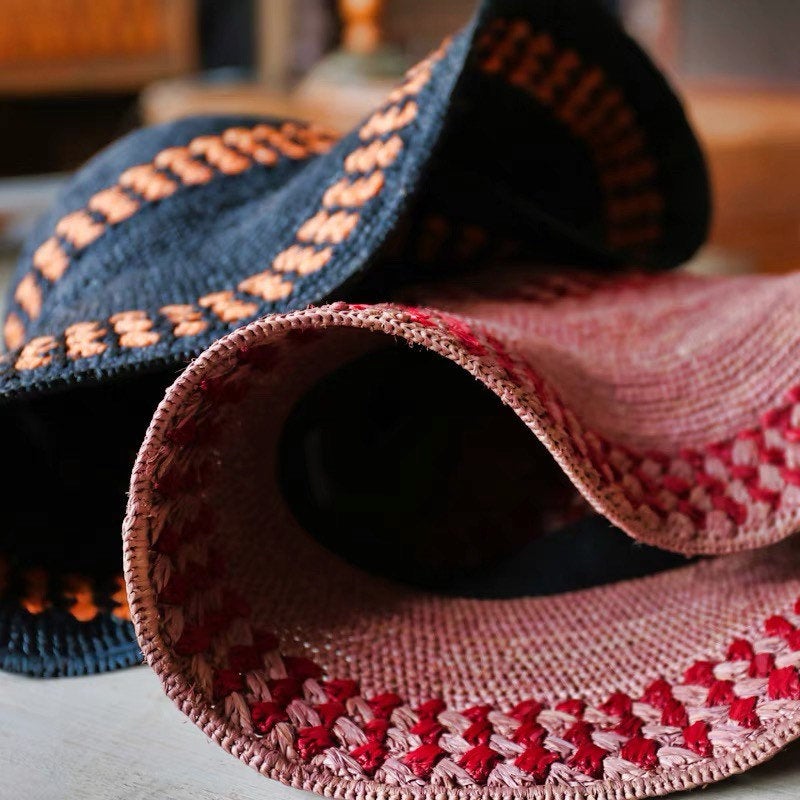 Summer Foldable Raffia Straw Hat for Women and Girls.