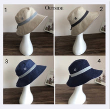 Load image into Gallery viewer, Reversible Pony Tail Sun Hat with Flower Print.