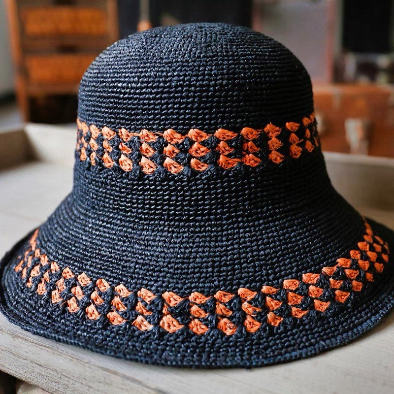Summer Foldable Raffia Straw Hat for Women and Girls.