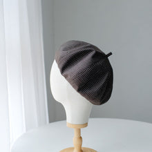 Load image into Gallery viewer, Oversized Spring Summer Stripped Linen Beret for Women and Girls.