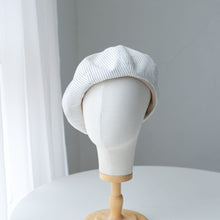 Load image into Gallery viewer, Oversized Spring Summer Stripped Linen Beret for Women and Girls.