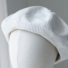 Load image into Gallery viewer, Oversized Spring Summer Stripped Linen Beret for Women and Girls.