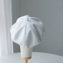 Load image into Gallery viewer, Oversized Spring Summer Stripped Linen Beret for Women and Girls.