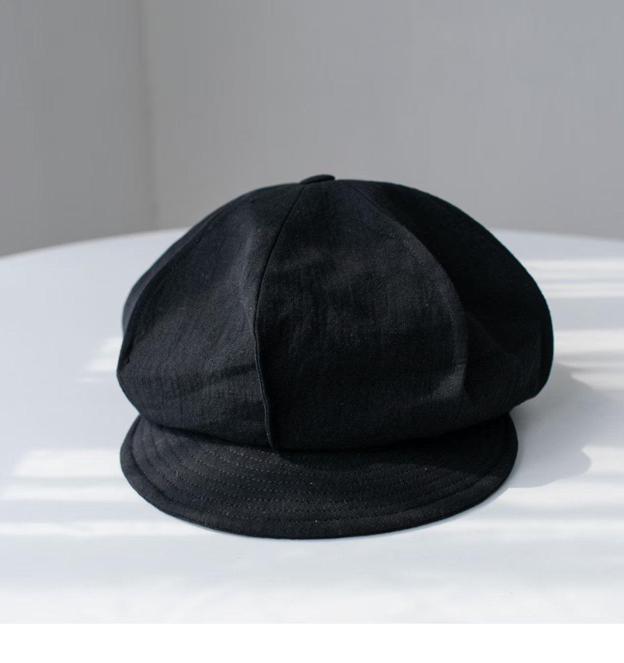 Oversize Slouchy Unisex Linen Applejack Newsboy Cap - Mspineapplecrafts