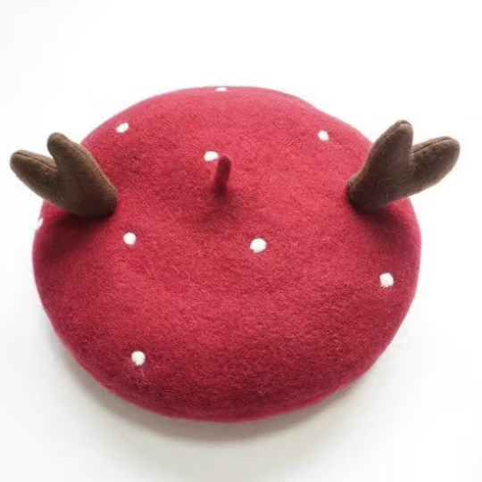 Antler Berets Hat for Women and Kid.