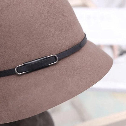 Adjustable Wool Cloche Hat for Women.
