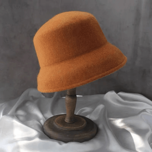 Adjustable Elegant Wool Cloche Hat for Women.