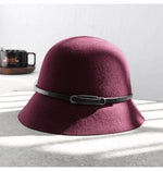 Adjustable Wool Cloche Hat for Women.