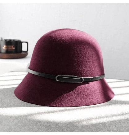 Adjustable Wool Cloche Hat for Women.