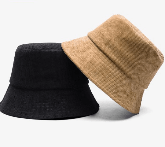 Reversible Winter Double-sided Corduroy Fleece Unisex Bucket Hat.