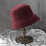 Adjustable Elegant Wool Cloche Hat for Women.