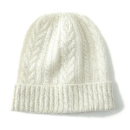 Patterned Slouchy Cashmere Beanie Hat for Women.