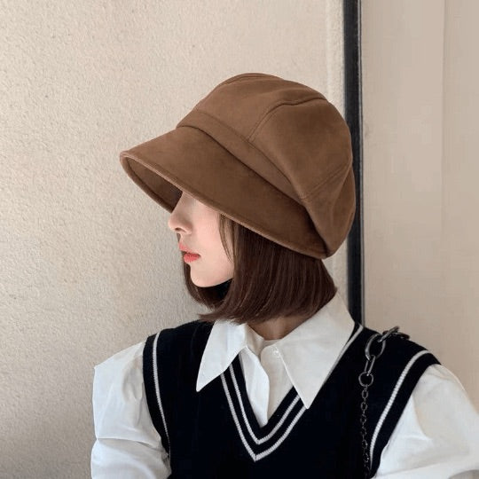 Winter Suede Leather Unisex Bucket Hat.