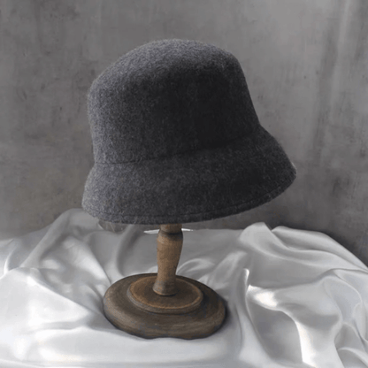 Adjustable Elegant Wool Cloche Hat for Women.