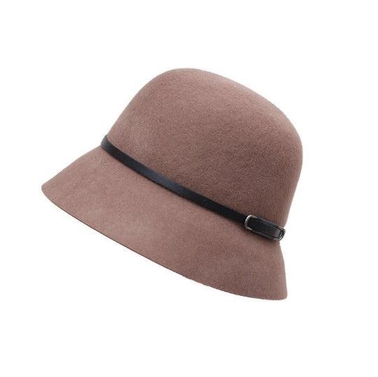 Adjustable Wool Cloche Hat for Women.