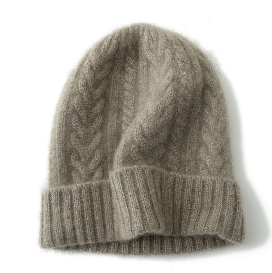 Patterned Slouchy Cashmere Beanie Hat for Women.