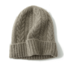 Load image into Gallery viewer, Patterned Slouchy Cashmere Beanie Hat for Women.