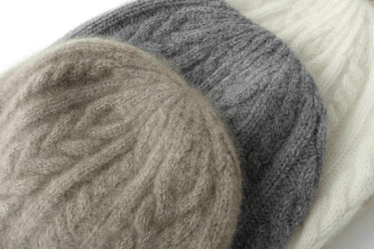 Patterned Slouchy Cashmere Beanie Hat for Women.