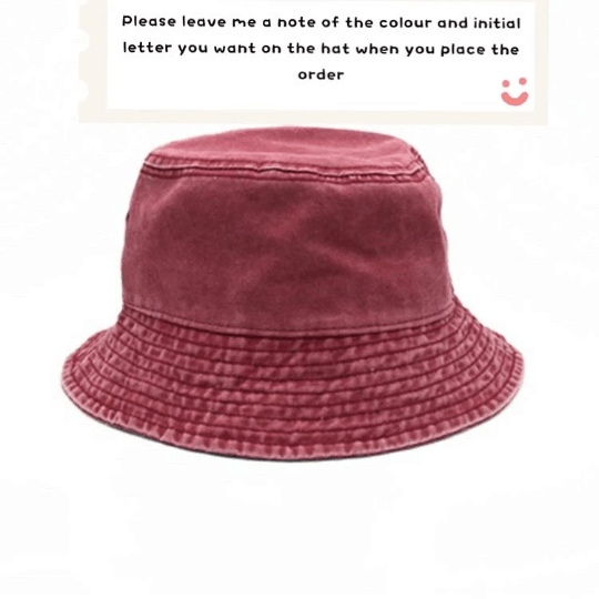 Personalized Letter Bucket Hat – Pink