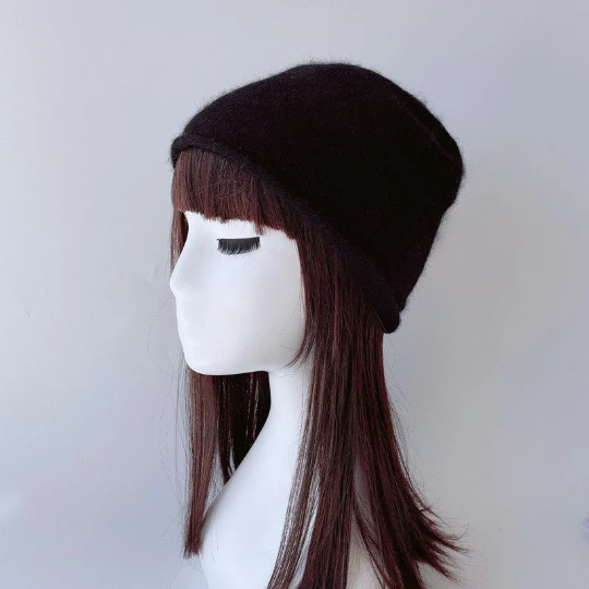 Cashmere Beanie Hat - Slouchy – Black