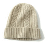 Patterned Slouchy Cashmere Beanie Hat for Women.