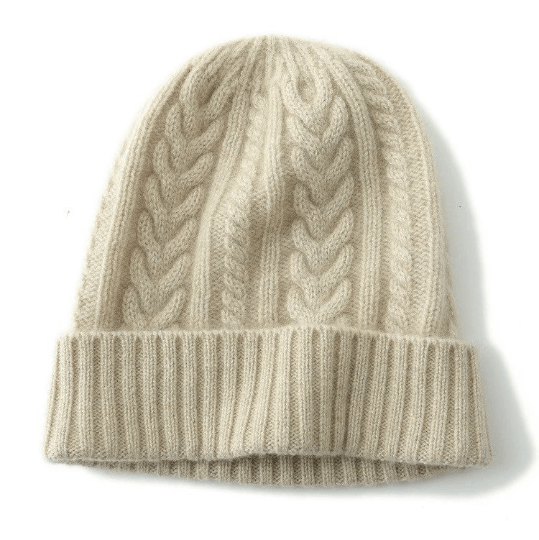 Patterned Slouchy Cashmere Beanie Hat for Women.