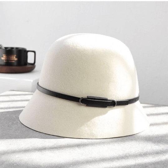 Adjustable Wool Cloche Hat for Women.