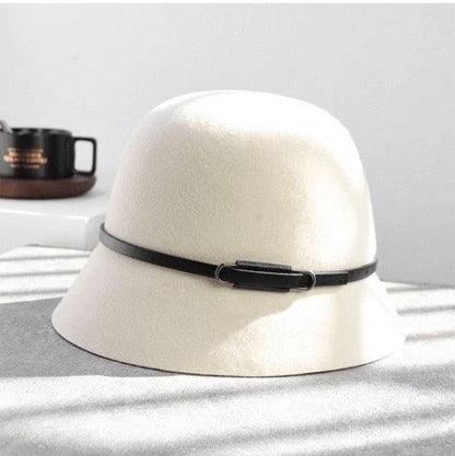 Adjustable Wool Cloche Hat for Women.