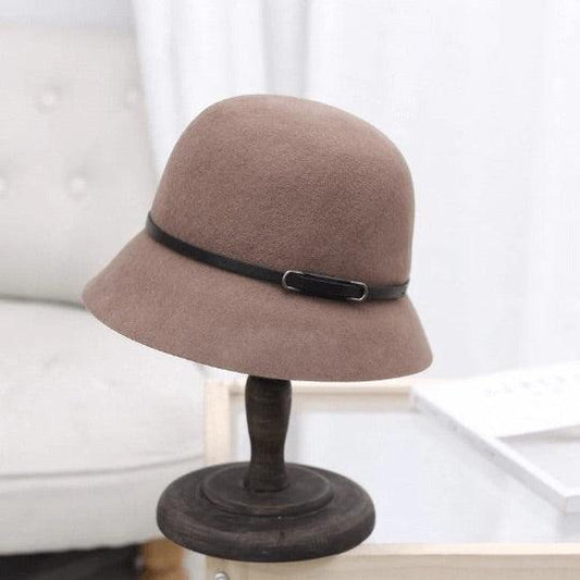 Adjustable Wool Cloche Hat for Women.
